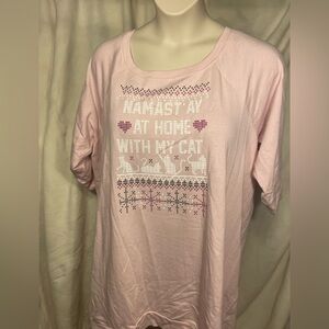 Torrid size 4 sleep sweatshirt with cat saying. New with tags. Pink.